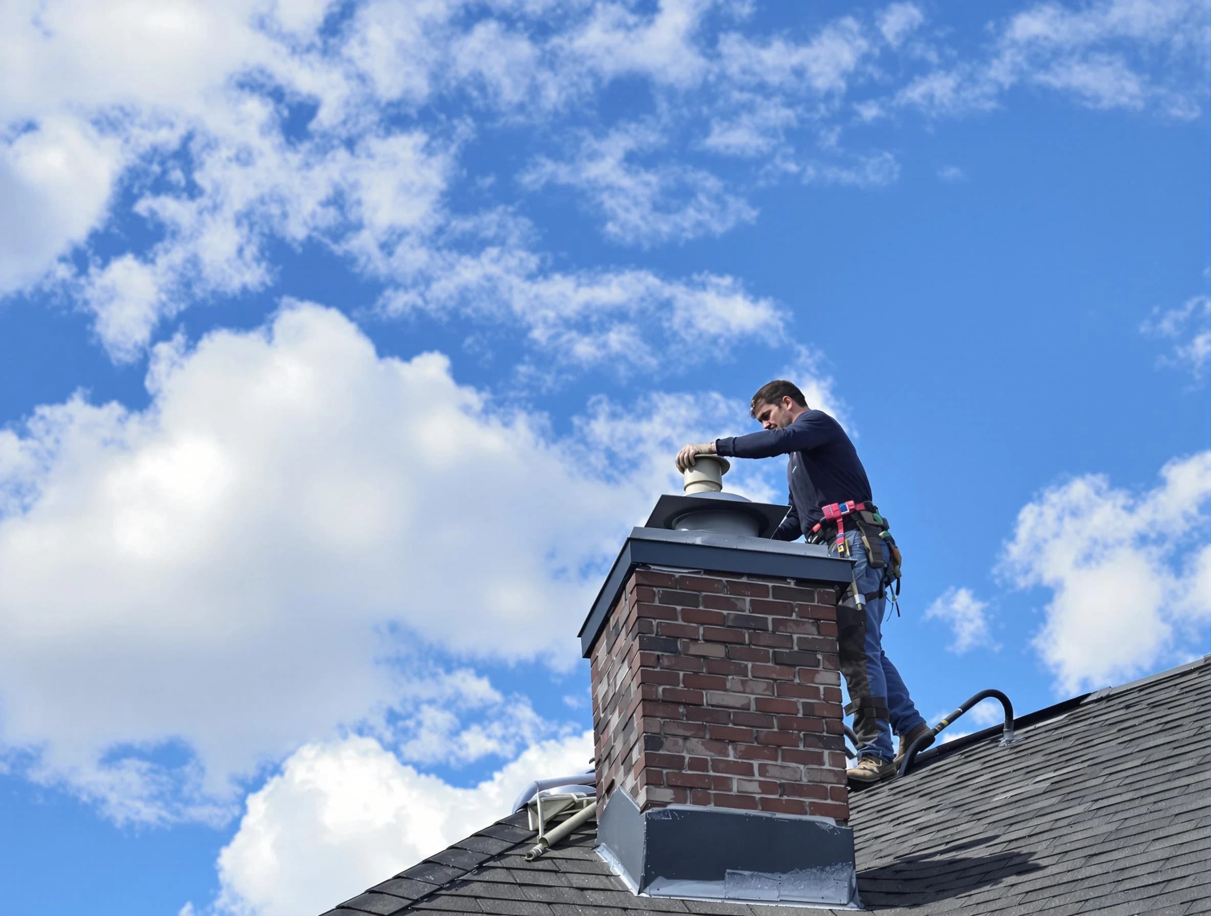 Vinings Chimney Sweep installing a sturdy chimney cap in Vinings, GA