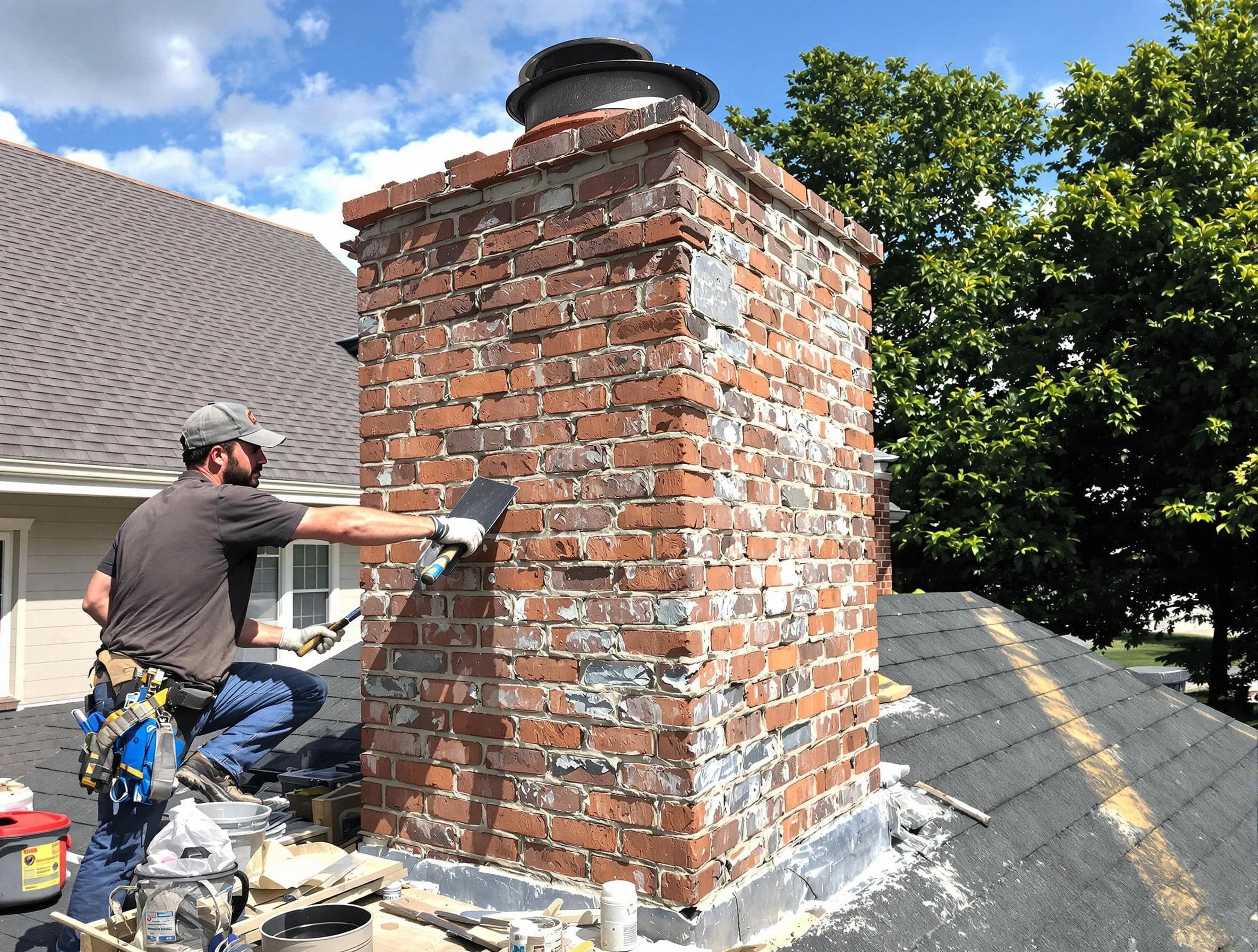 Completed chimney rebuild by Vinings Chimney Sweep in Vinings, GA