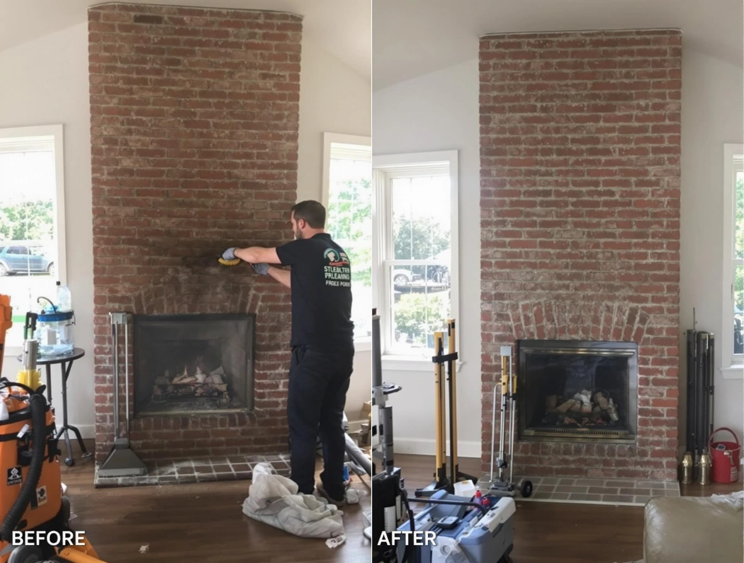 Finished chimney sweeping service by Vinings Chimney Sweep in Vinings, GA