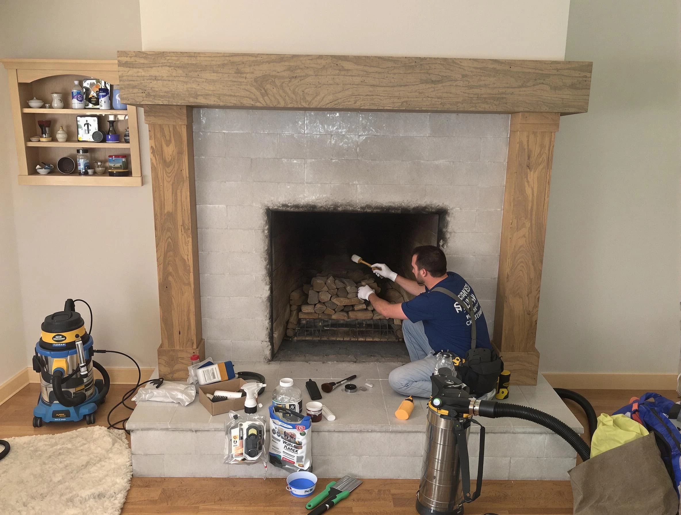 Detailed creosote removal process by Vinings Chimney Sweep in Vinings, GA