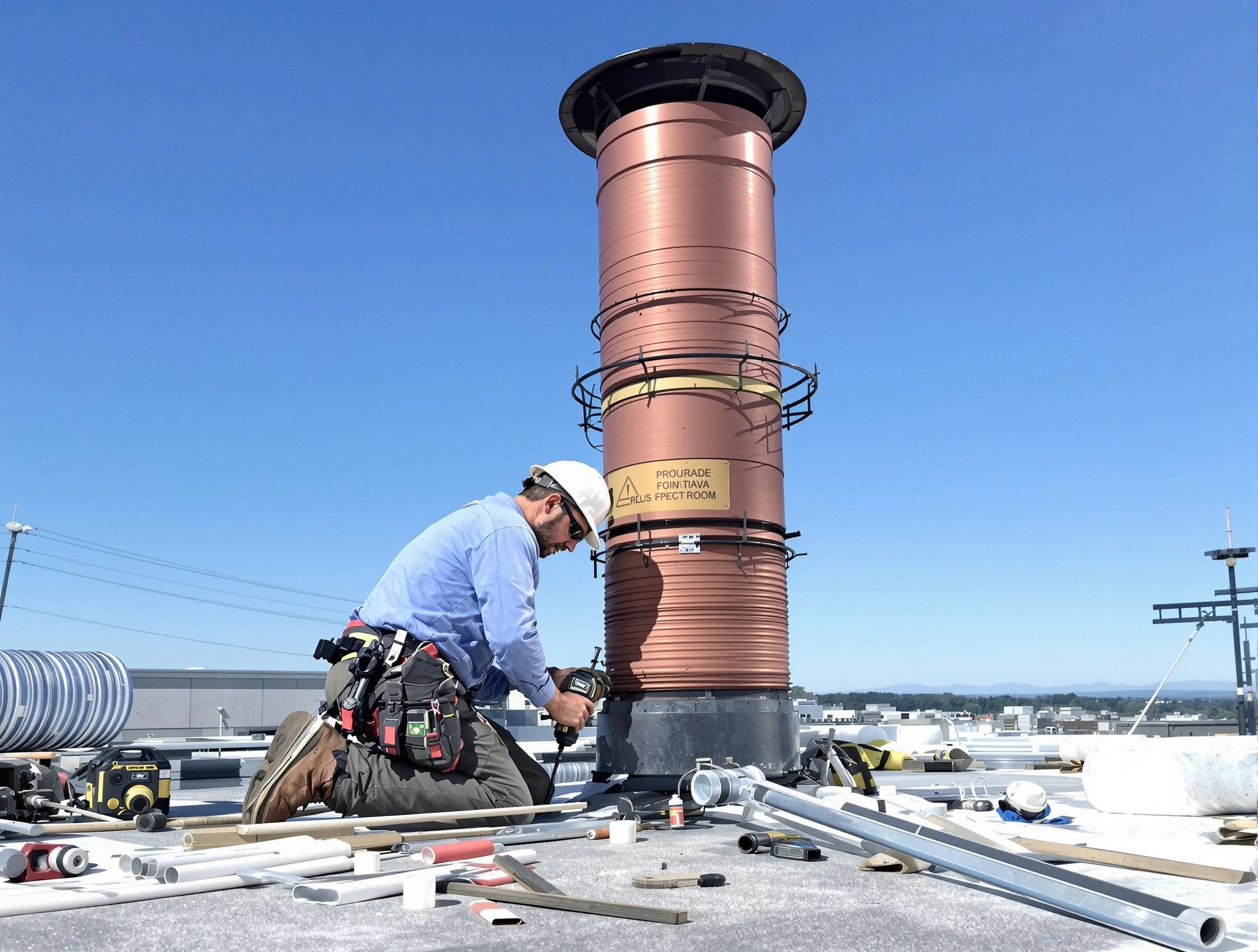Installed chimney liner by Vinings Chimney Sweep in Vinings, GA
