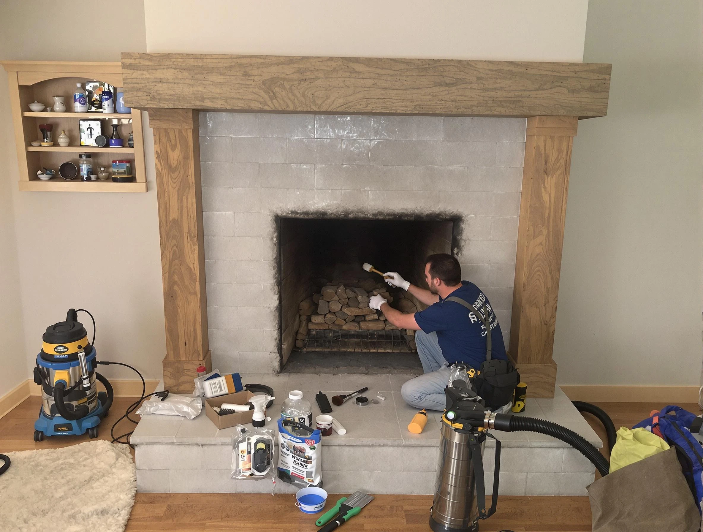 Detailed creosote removal process by Vinings Chimney Sweep in Vinings, GA